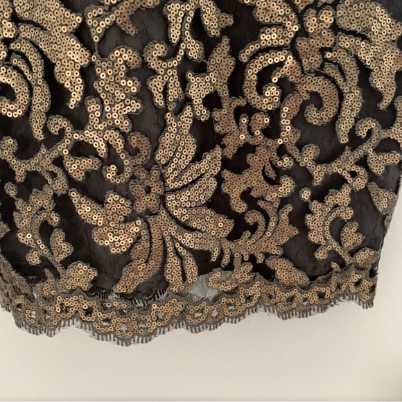 Tadashi Shoji Black and Gold Lace Dress - Picture 7 of 15